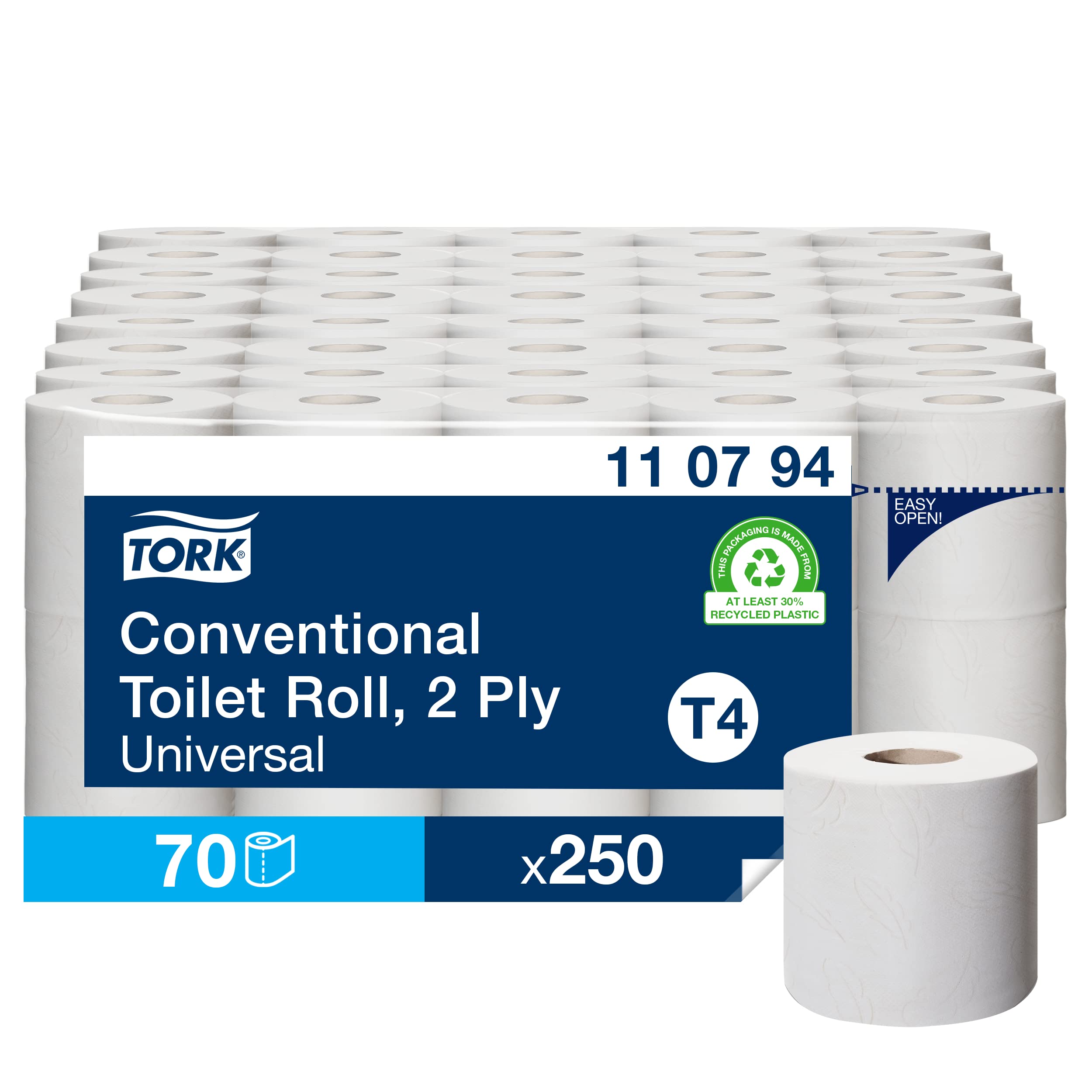 Tork Soft Small Roll Papel higiénico blanco T4, universal, 2 capas, 70 × 250 hojas, 110794
