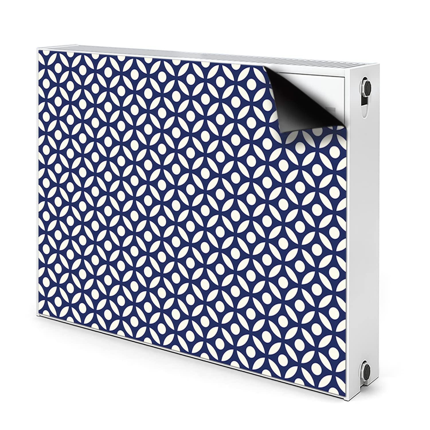 Tapis décoratif cache radiateur magnétique bleu 110x60cm pour cacher un radiateur usé