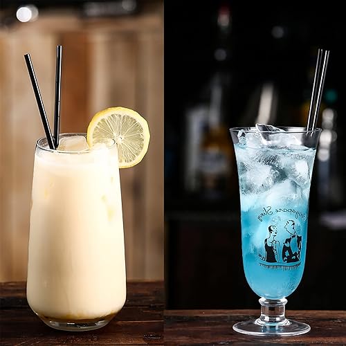 Miniatura 5 de ALINK Paquete de 500 popotes desechables de plástico negro, pajitas rectas envueltas individualmente, 7.75 x 0.23 pulgadas