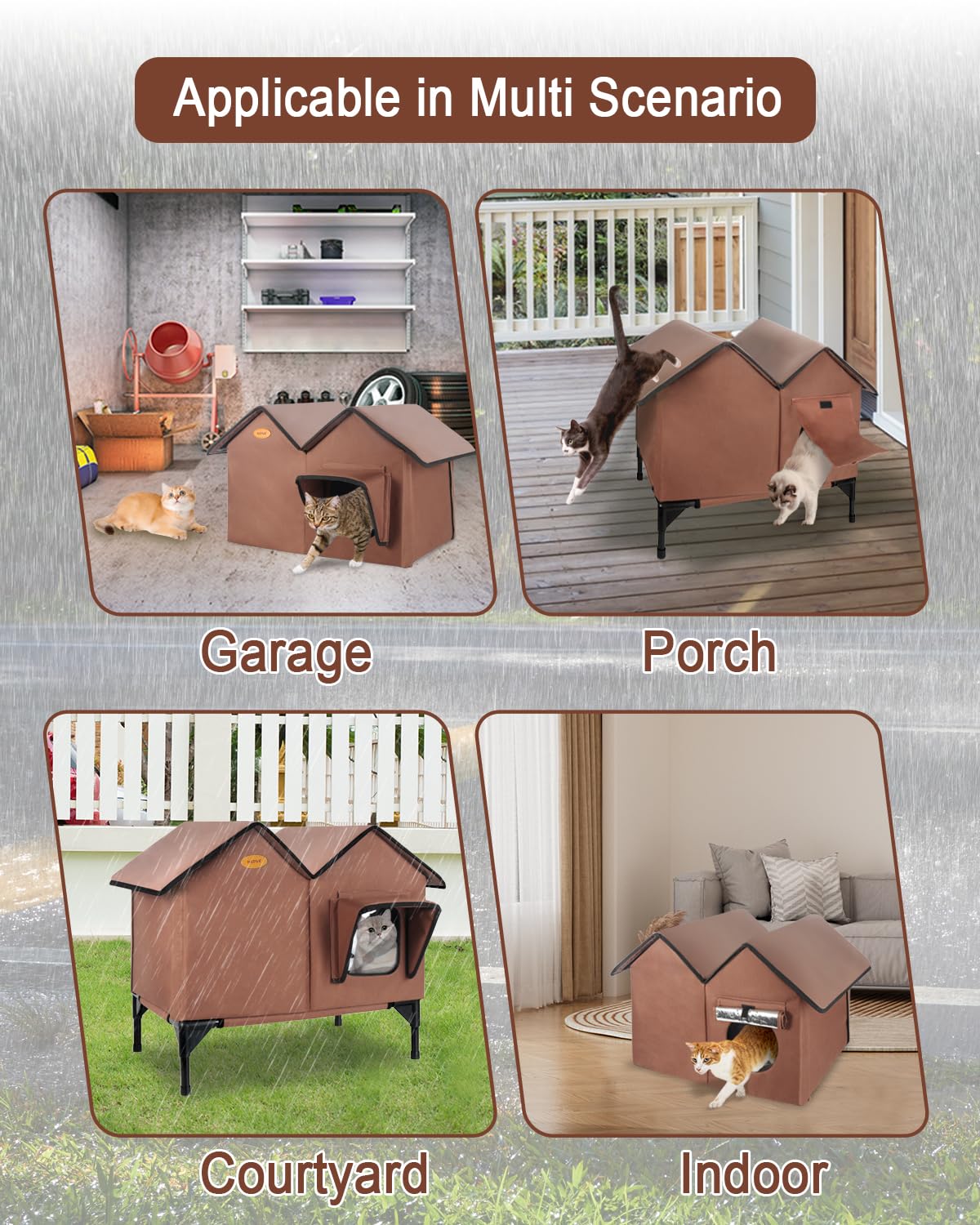 Cat House (marrone-non riscaldato, grande)