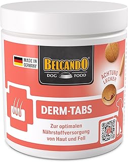 BELCANDO DERM-Tabs für Hunde 530g, Fell und Haut Tabletten bei Dermatose und Haarausfall, Nahrungsergänzung für Hunde, Made in Germany