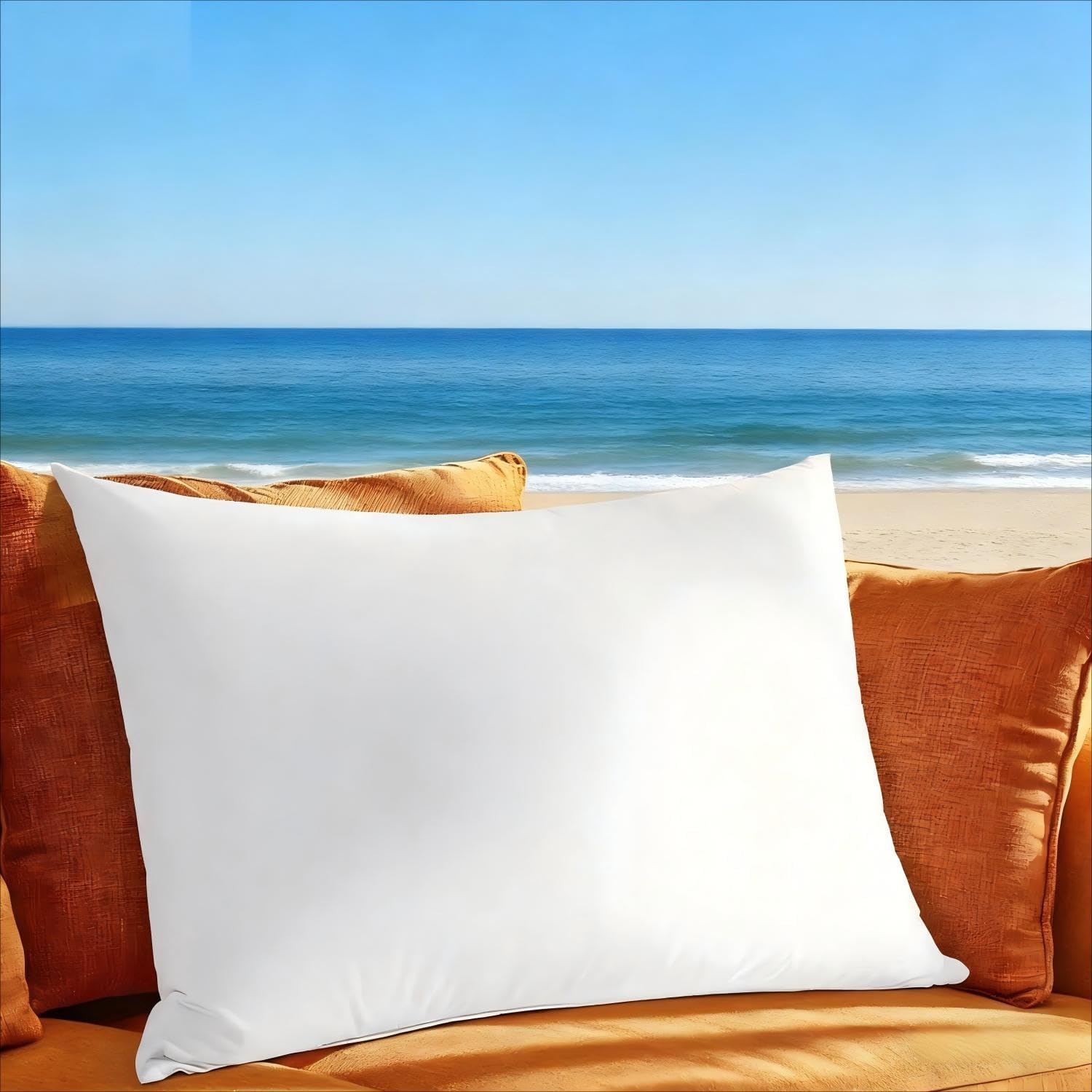 Shilucheng Goose Down Pillows King Size Set of 1, 1050+ Fill Power Side Sleeper Pillow for Sleeping,100% Cotton Shell（White,20" x 36"）