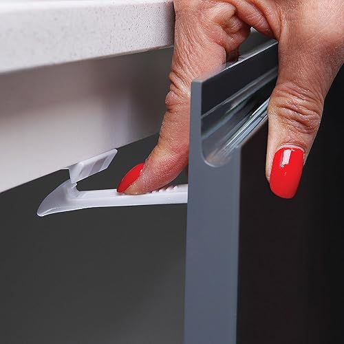 Miniatura 3 de Dreambaby Pestillos de seguridad adhesivos para cajones y armarios, color blanco, 4 unidades