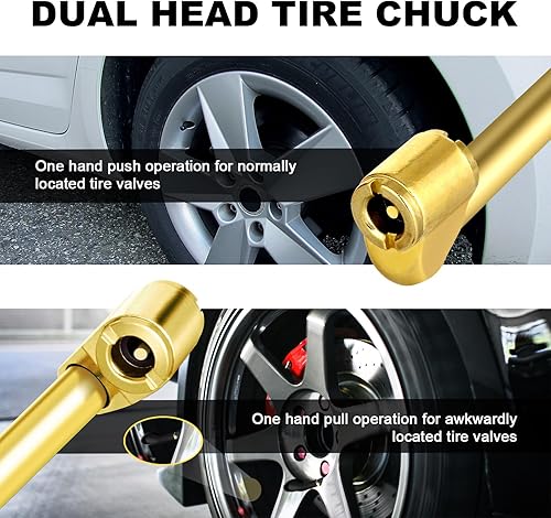 Miniatura 3 de Juego de 5 portabrocas de aire de doble cabezal, portabrocas de bola cerrada NPT de 1/4 pulgadas hembra con 2 tapones rápidos macho estándar, kit de