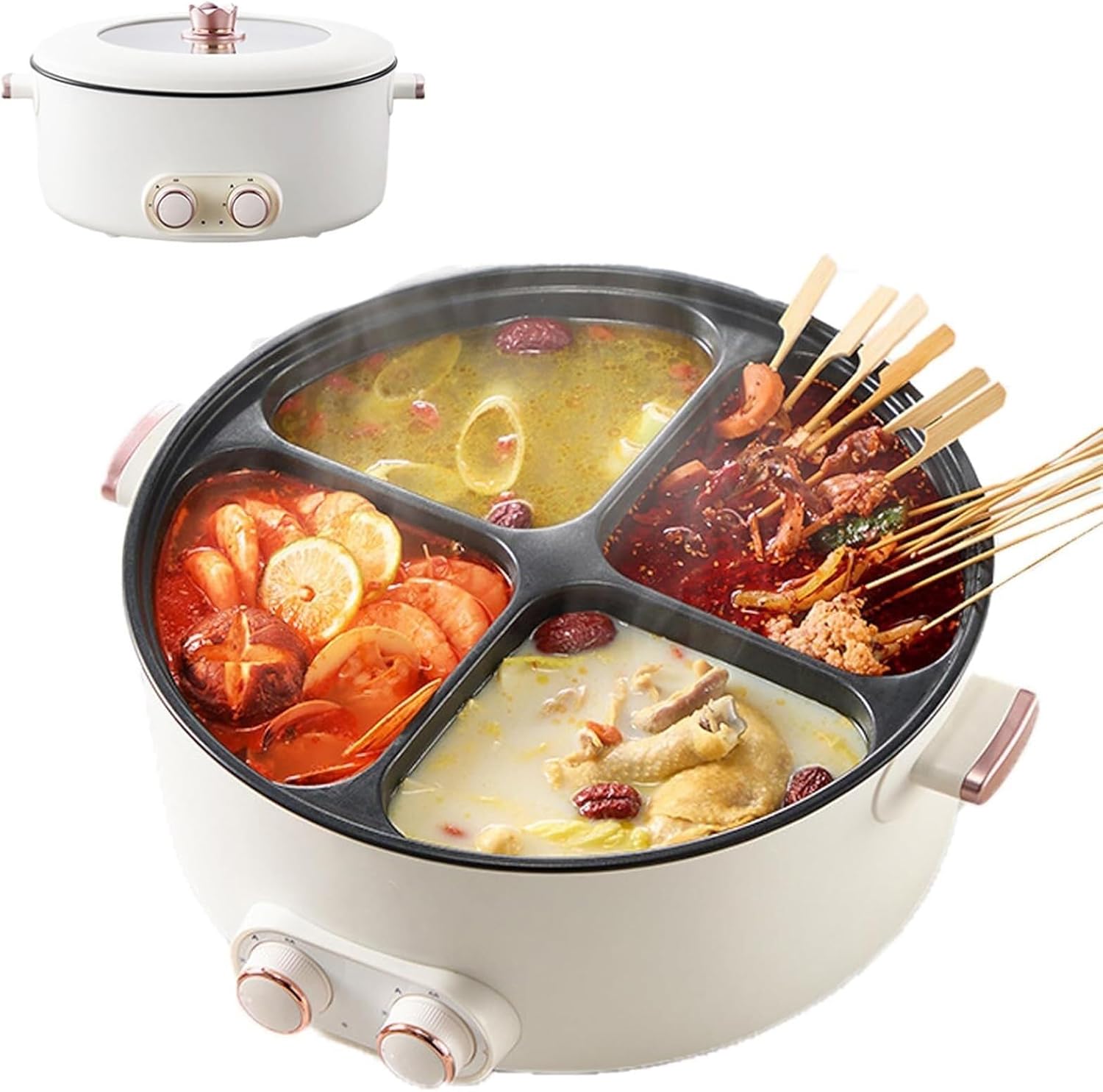 Olla Eléctrica Multifuncional 4 Compartimentos Busaiu 7L 2000W