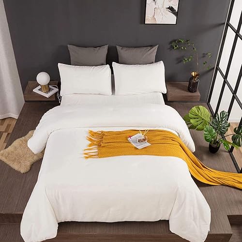 Miniatura 6 de Cottonight - Juego de edredón de terciopelo, manta de franela afelpada y esponjosa, colchas sólidas modernas, suaves, gruesas y cálidas, unisex,