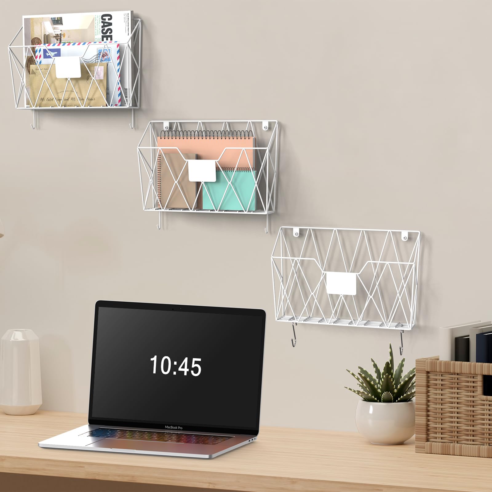 YBING Wall File Organizer Mesh Hanging Wall Files Holder 6 Pack Hanging - View #14