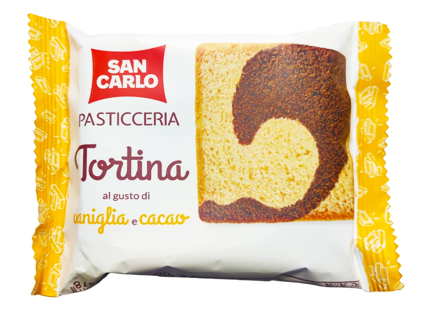 San Carlo Pasticceria Tortina Soffice al Gusto di Vaniglia e Cacao, Showbox 18x50g con Portachiavi CAIYA®