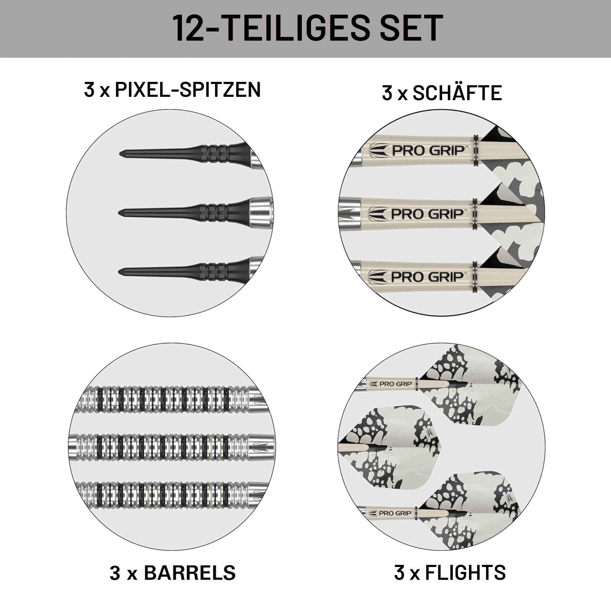 Target Darts EXO Edition 90% Wolfram Soft Tip Darts Set – Professionelle Soft Tip Dart Sets, Pixel Tip Darts mit Pro Grip Schäfte und No.6 Flüge