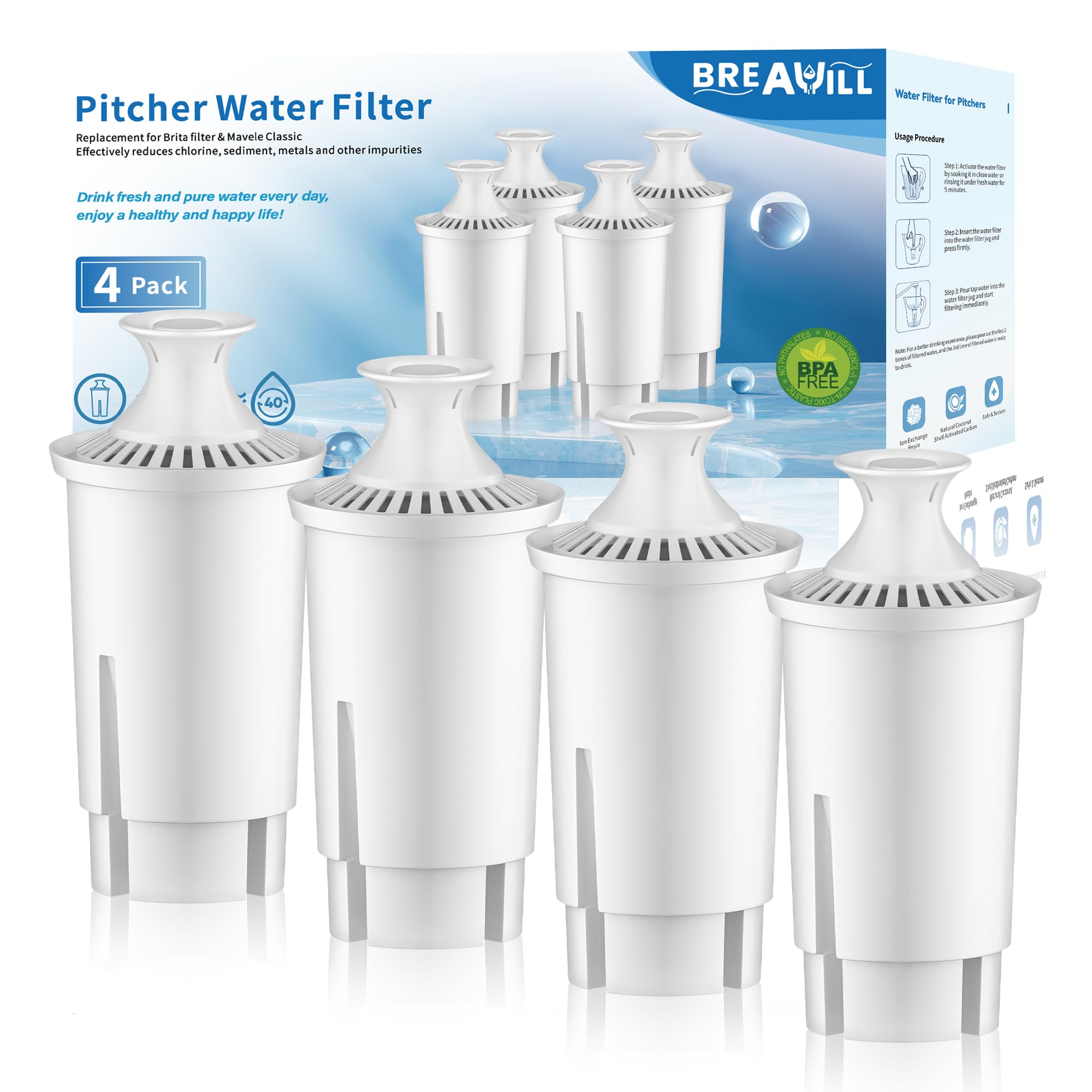 Amazon | BREAUILL 浄水器交換用フィルター Brita® Filter Classic