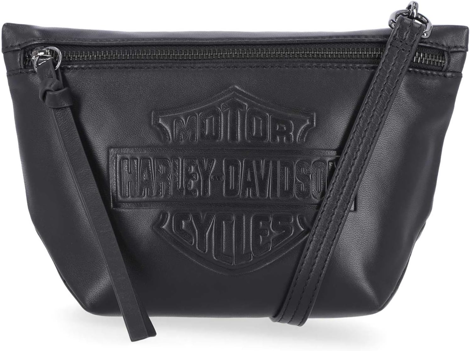 Harley-Davidson Women's Bar & Shield Logo Leather Crossbody Hip Bag - Black