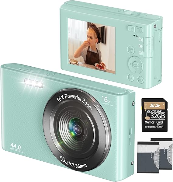 VJIANGER Digital Camera for Photography, 4K 44MP Point and