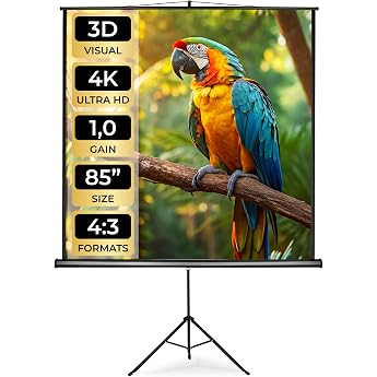 TecTake Portable tripod projector screen HD - compatible incl. stand - different sizes - 152x152cm no. 402513