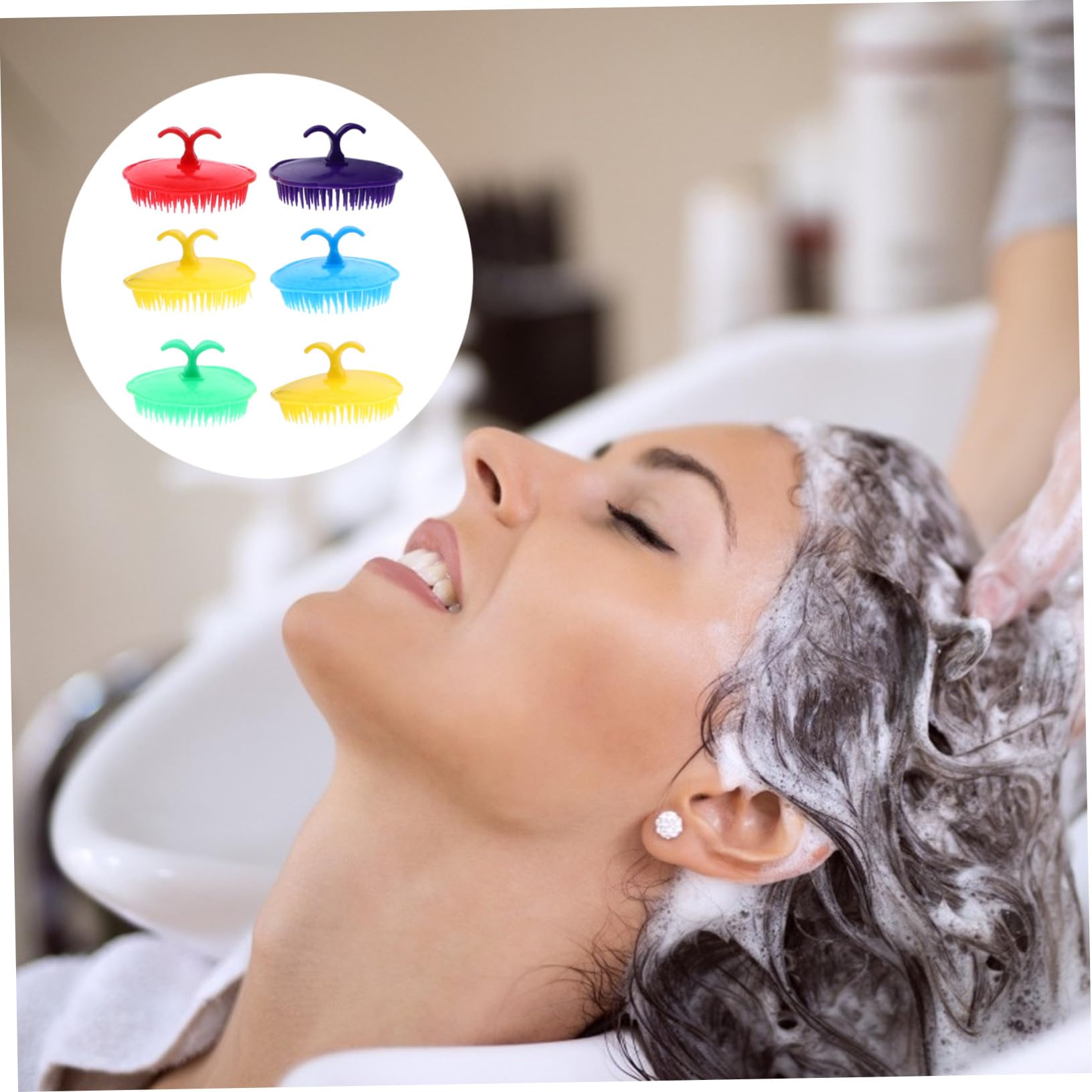 12 Cepillos Antipicazón y Masaje Creativo para Cuero Cabelludo Mango Ergonómico, Diseño y Lijado Fino, Ideales para Uso en Peluquería y Cuidado Personal en Color Aleatorio