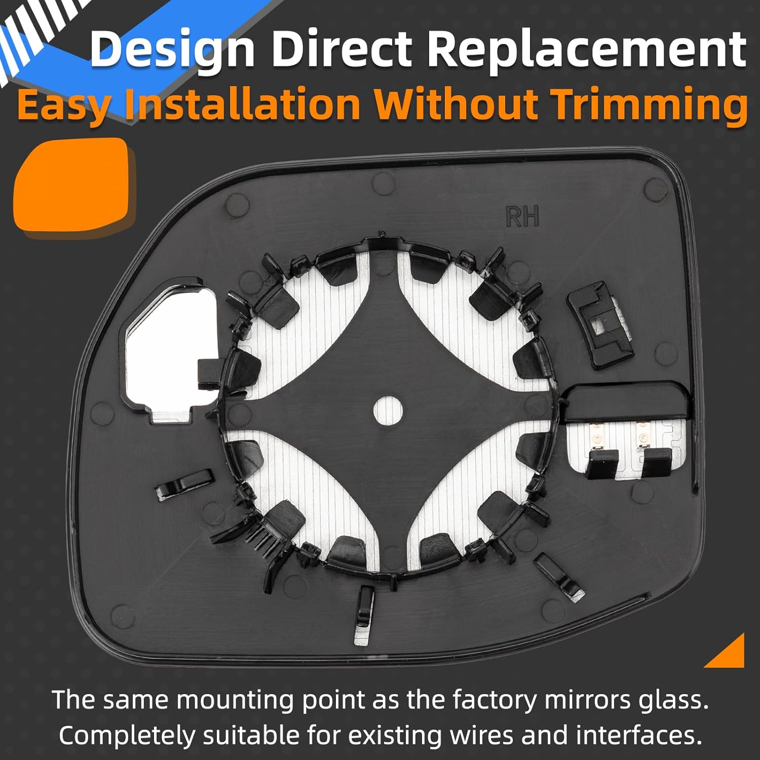 Passenger Side Mirror Replacement for Ford Maverick 2022 2023 2024 - Right Side Mirror Glass, Rear View Mirrors Glass with Heating Function