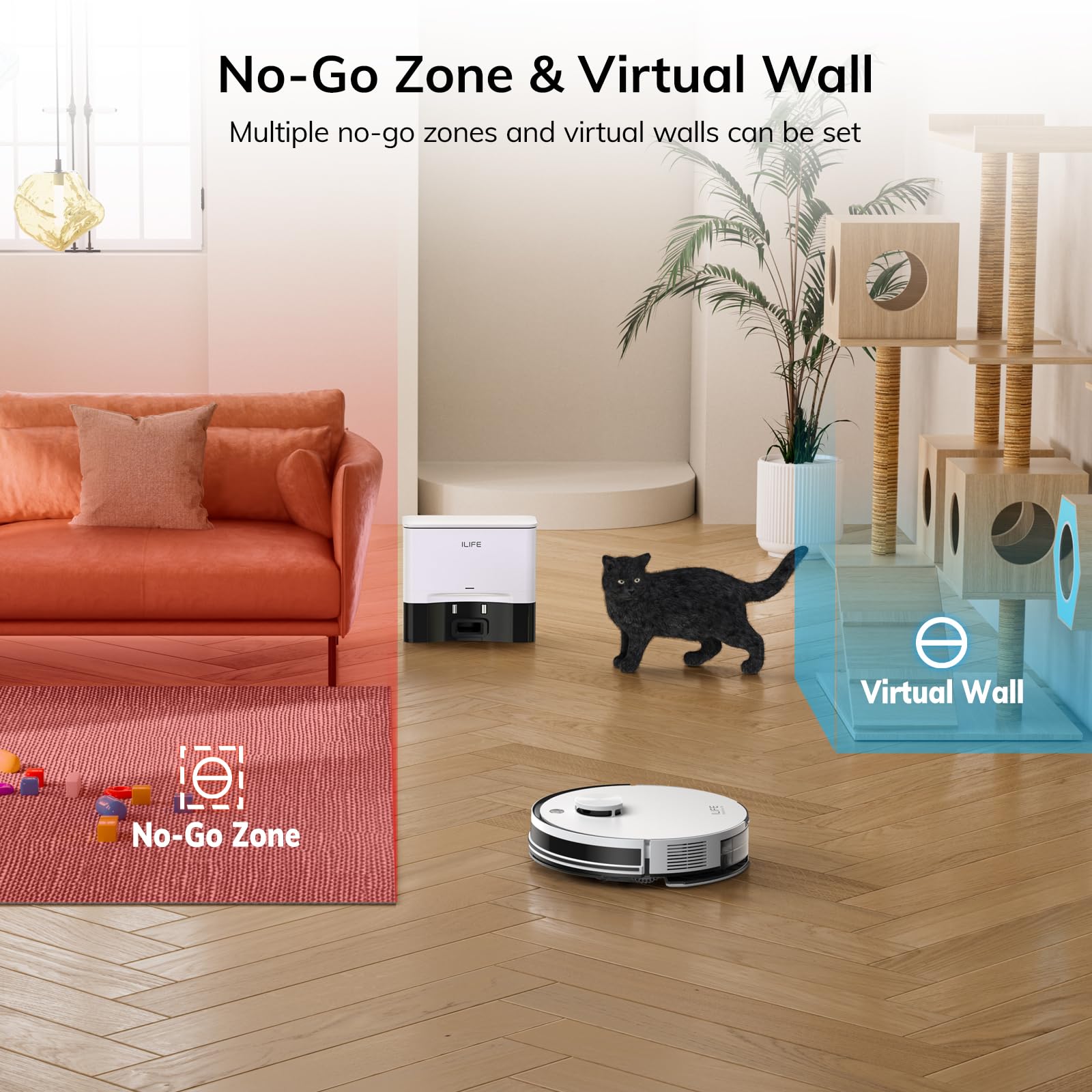 ILIFE A30 Pro, aspiradora y mopa con estación de vaciado automático 60 días, navegación LiDAR, mapeo del hogar, zonas de exclusión, control remoto/Alexa, para suelos duros