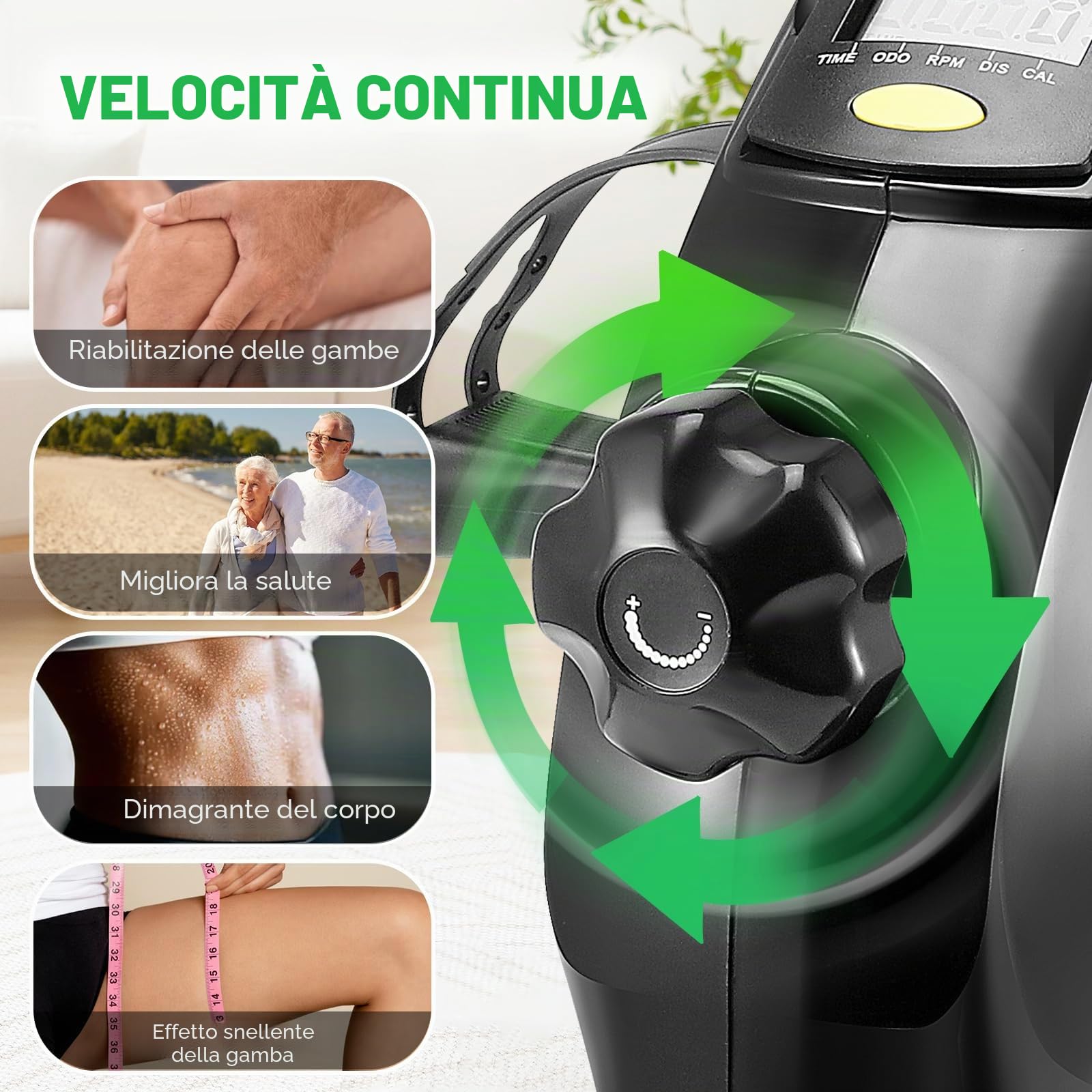 Pedali Statici per Anziani, Mini Cyclette da Casa, Pedaliera Elettrica con Schermo LCD per Allenamento di Braccia e Gambe, Livelli di Resistenza Regolabili