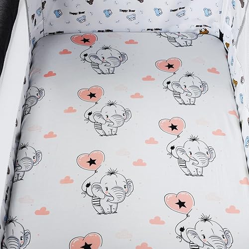 Miniatura 3 de Tontukatu Juego de funda para cambiador, paquete de 3 unidades, tejido de punto ultra suave para bebés, niños y niñas, flamenco elefante y león