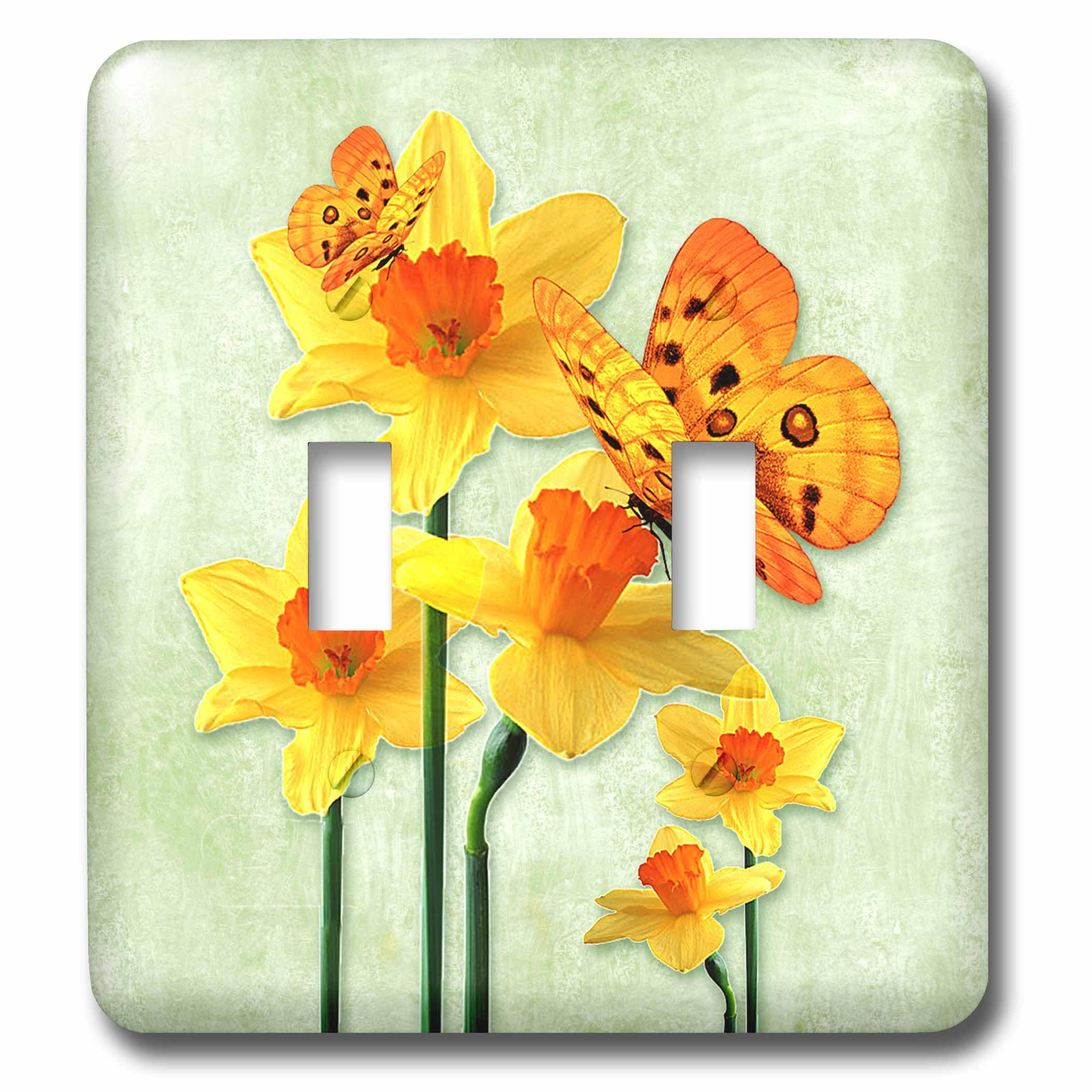 Interruptor de doble palanca Daffodils and Butterfly para renovar paredes