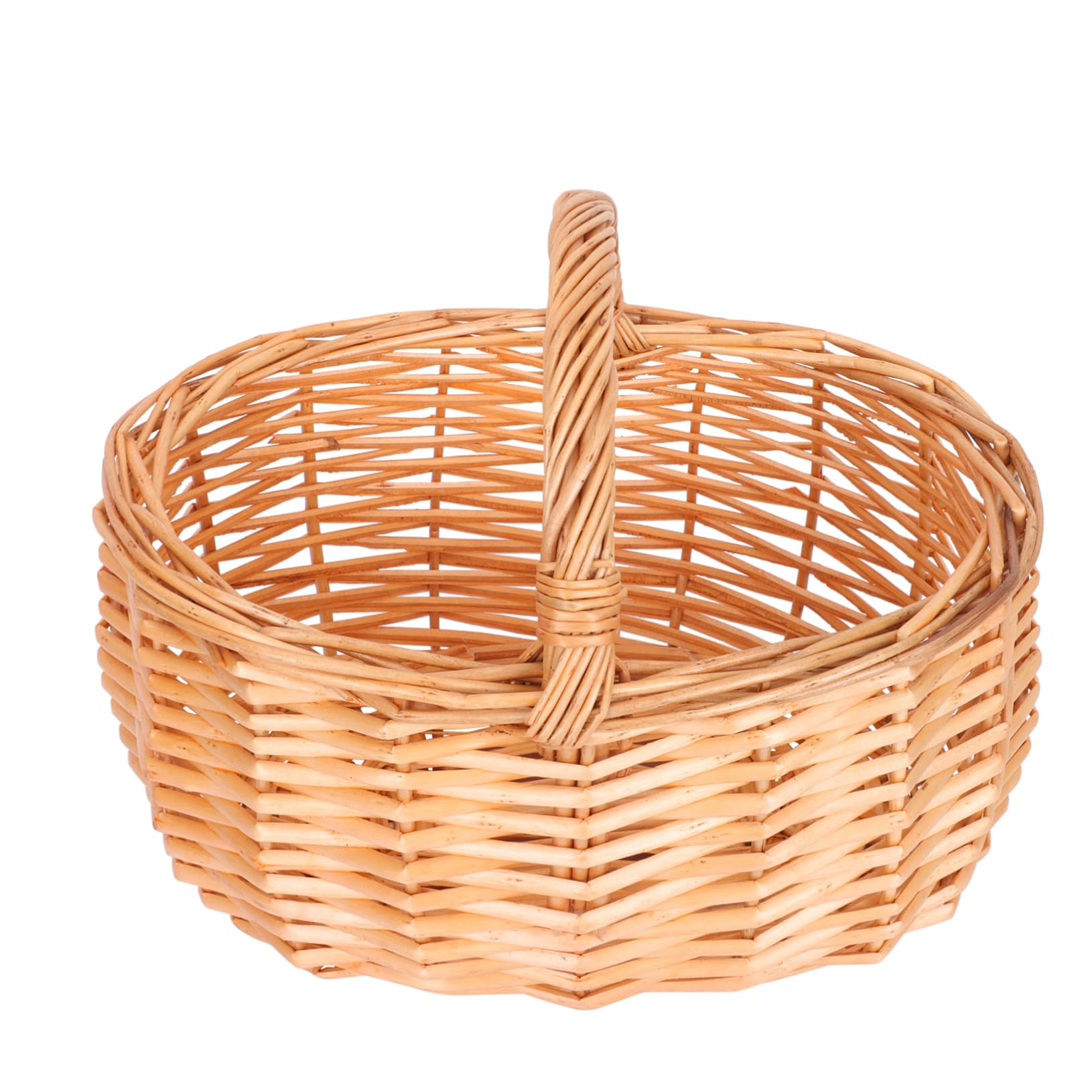 Shopping Basket Storage Baskets Decor Baskets Rustic Storage Bins Food Container Fruit Basket Toy Eggs Weaving Tote Basket Rattan Egg Storage Basket Rattan Woven Basket Brown HOLIDYOYO