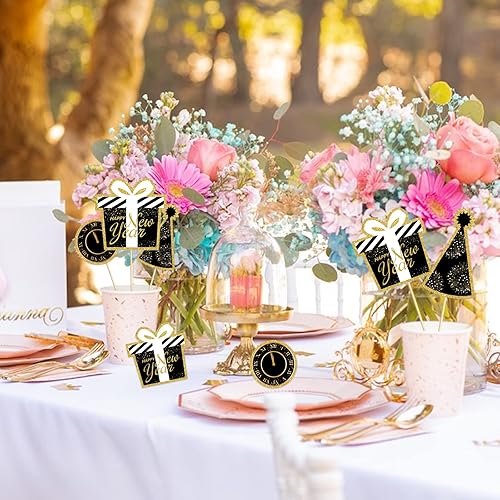 Miniatura 6 de Palitos de centro de mesa de Año Nuevo 2025, decoraciones de fiesta de Año Nuevo, decoración de fiesta de Año Nuevo, 15 piezas