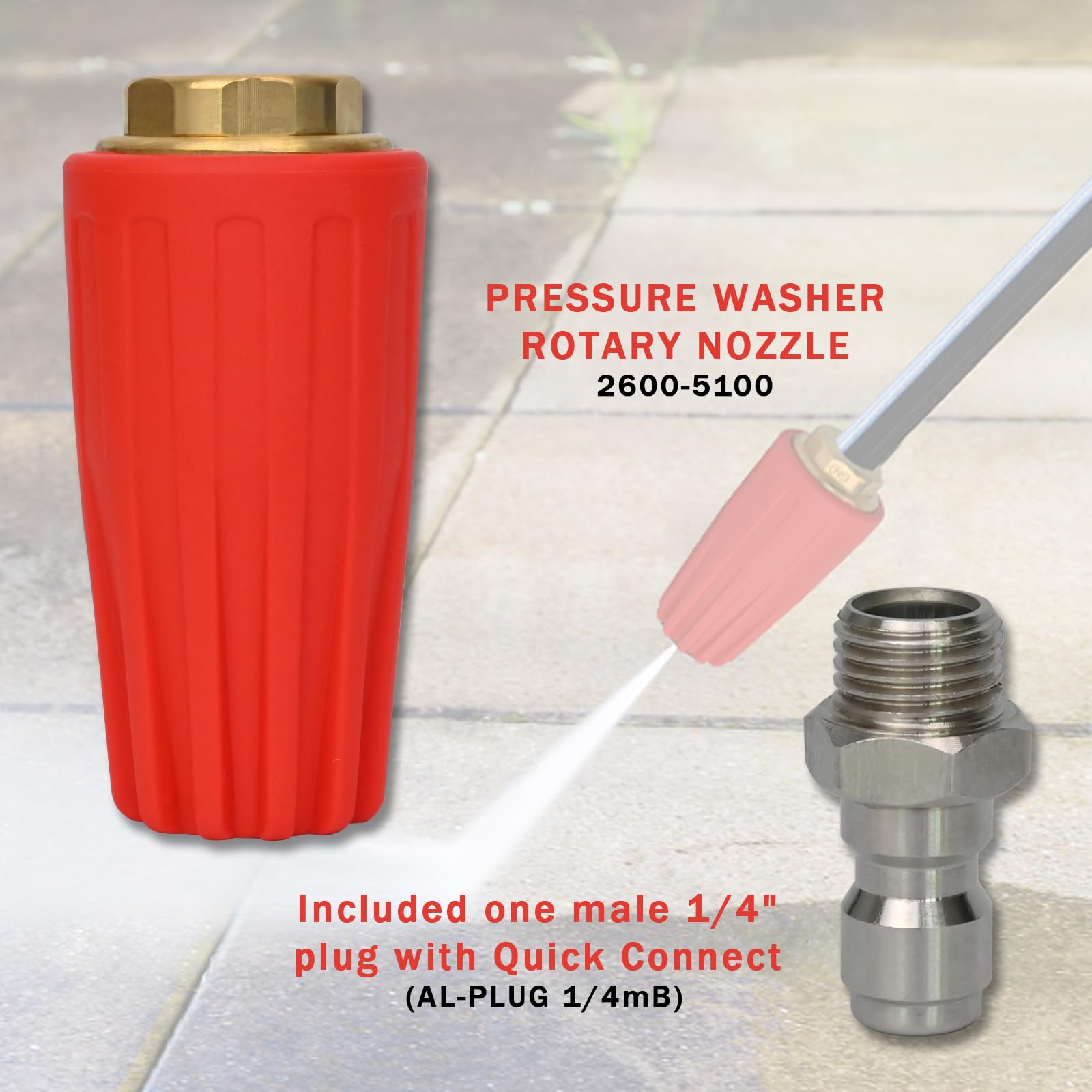 2600-5100 PUNTA di Turbo dell'ugello rotatorio della rondella di pressione di PSI/industriale nominale