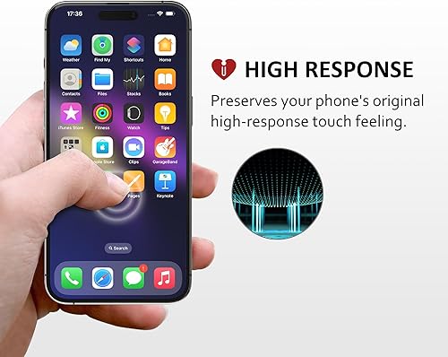 Miniatura 2 de iCarez Protector de pantalla de vidrio templado antiluz azul para iPhone 15 Pro Max de 6.7 pulgadas 2023 (paquete de 2)