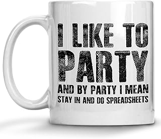 Accountants Mug, I Like To Party And By Party I Mean Stay In And Do Spreadsheets, Gifts For Accountants, Accountant Appreciation Gift, Auditor Journal Gift For Men And Women