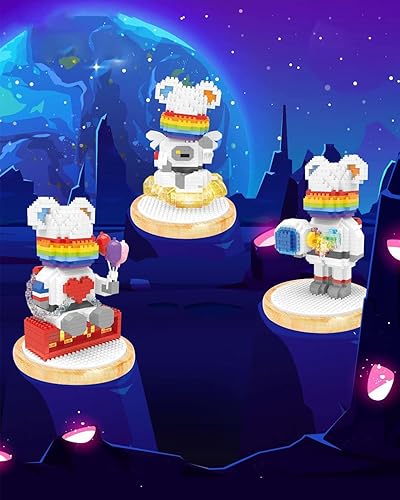 Miniatura 3 de Micro bloques de construcción modelo astronauta con juguetes de construcción, mini bloques de ladrillos de bricolaje, juegos de construcción para