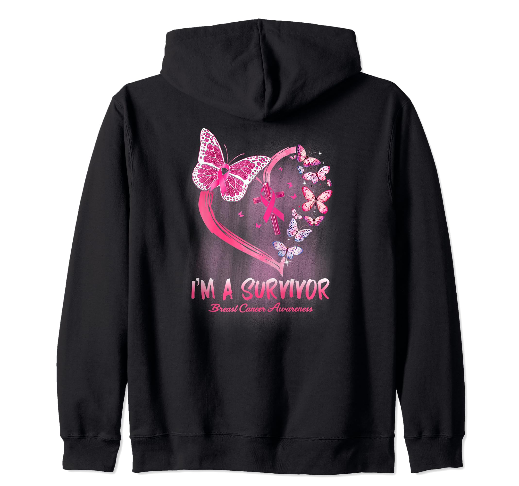 IM A SURVIVOR, BREAST CANCER AWARENESS, FUNCUTE WOMEN'S Zip Hoodie