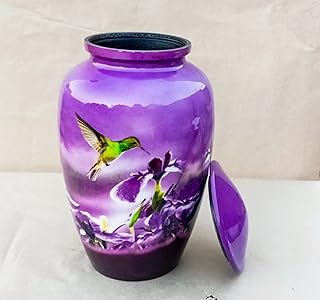 Solid Wood Handicrafts 10' Aluminium Metal Cremation Urn for Cremated Adult Ashes| Pet & Adults Cremation Aluminum Metal Urns