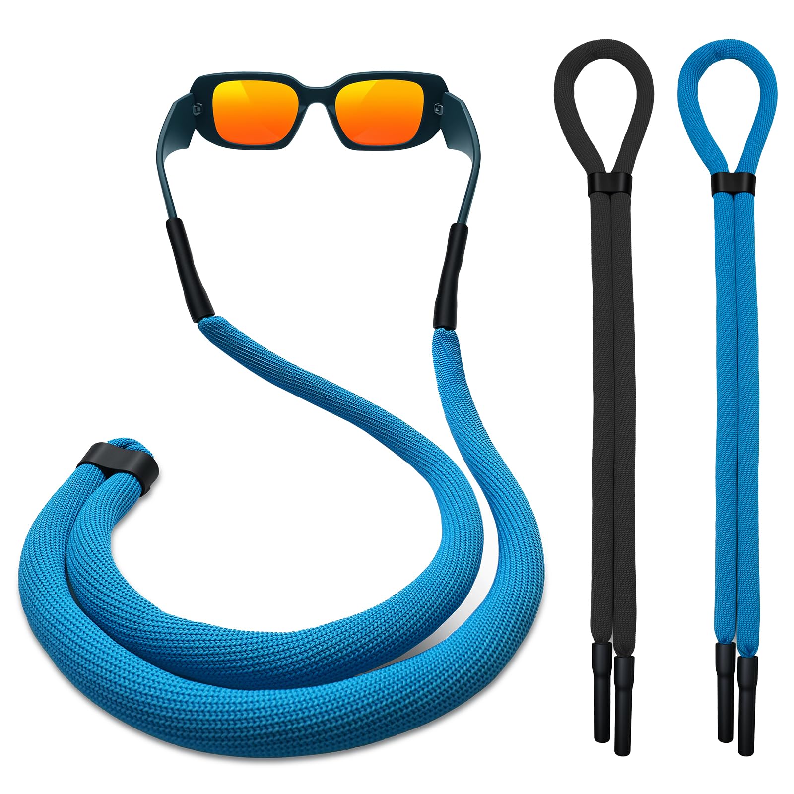 Favanty Floating Glasses Strap for Sport Adjustable Anti-slip Sunglasses Strap for Men Women Kids，Surf Eye Glasses Holders Around Neck，Swim loupes