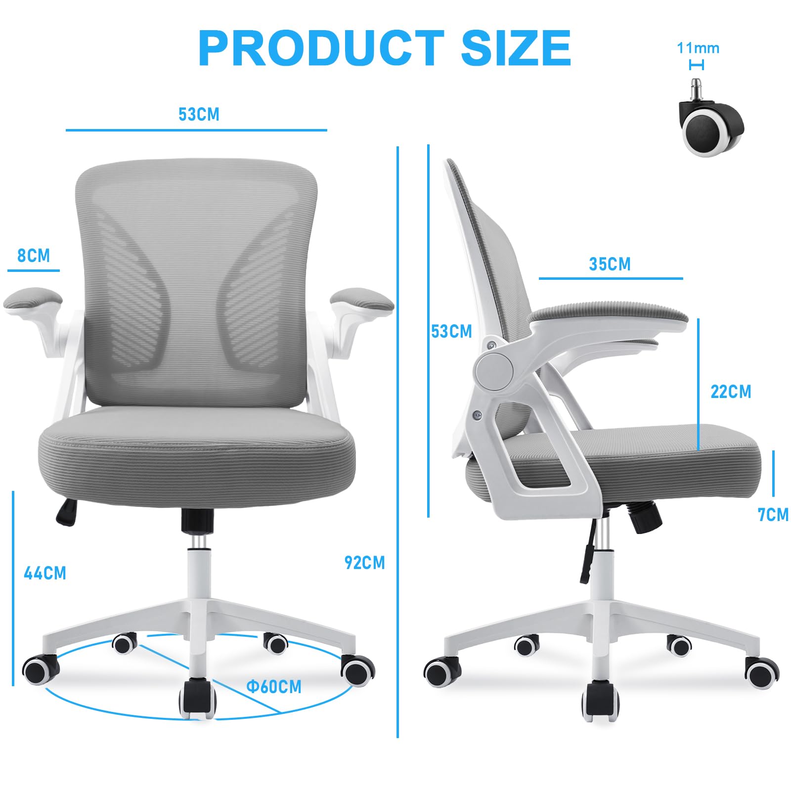 Chaise de Bureau Ergonomique avec Support Lombaire Réglable 4D