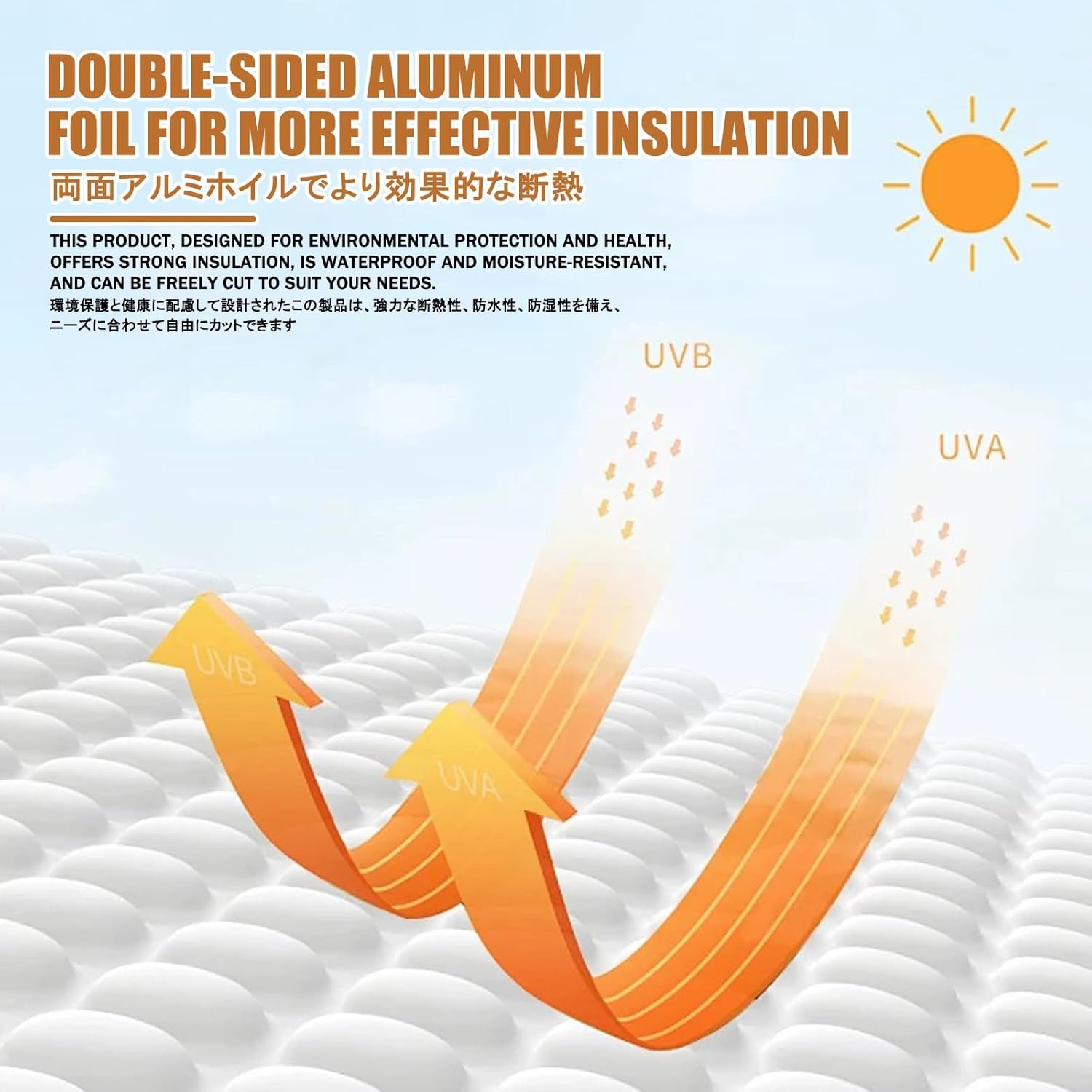 Wall Thermal Insulation Reflective Film，Thermal Insulation Aluminium Foil Membrane，Can Be Cut to Size，Suitable for Attics, Walls, Homes, Rvs, Garages, and Roofs.(100CM/39.4IN,2.5CM/0.98IN)