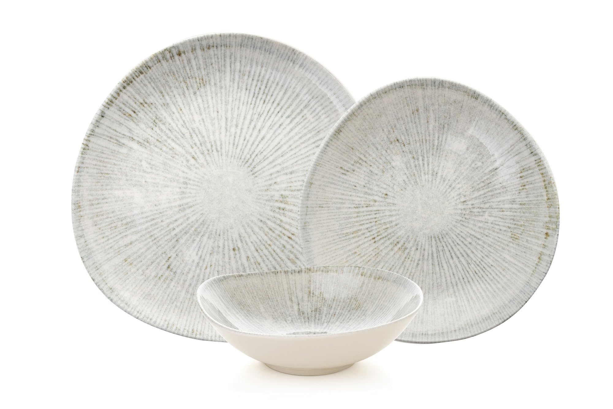 Elegante juego de cena de 24 piezas, 100% porcelana, incluye platos de servicio, bolos, platos de postre, apto para lavavajillas y microondas, perfecto para cualquier ocasión