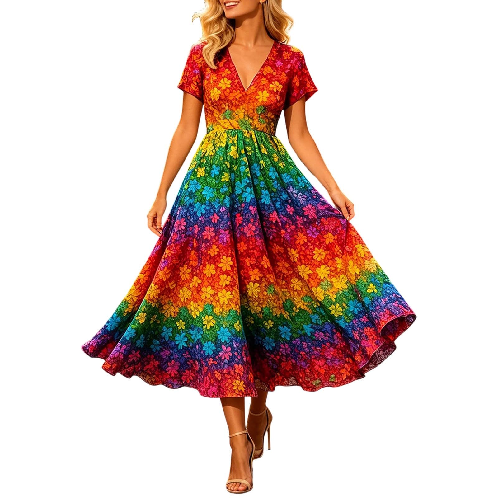 Robe ample imprimée au tombé fluide et élégance estivale