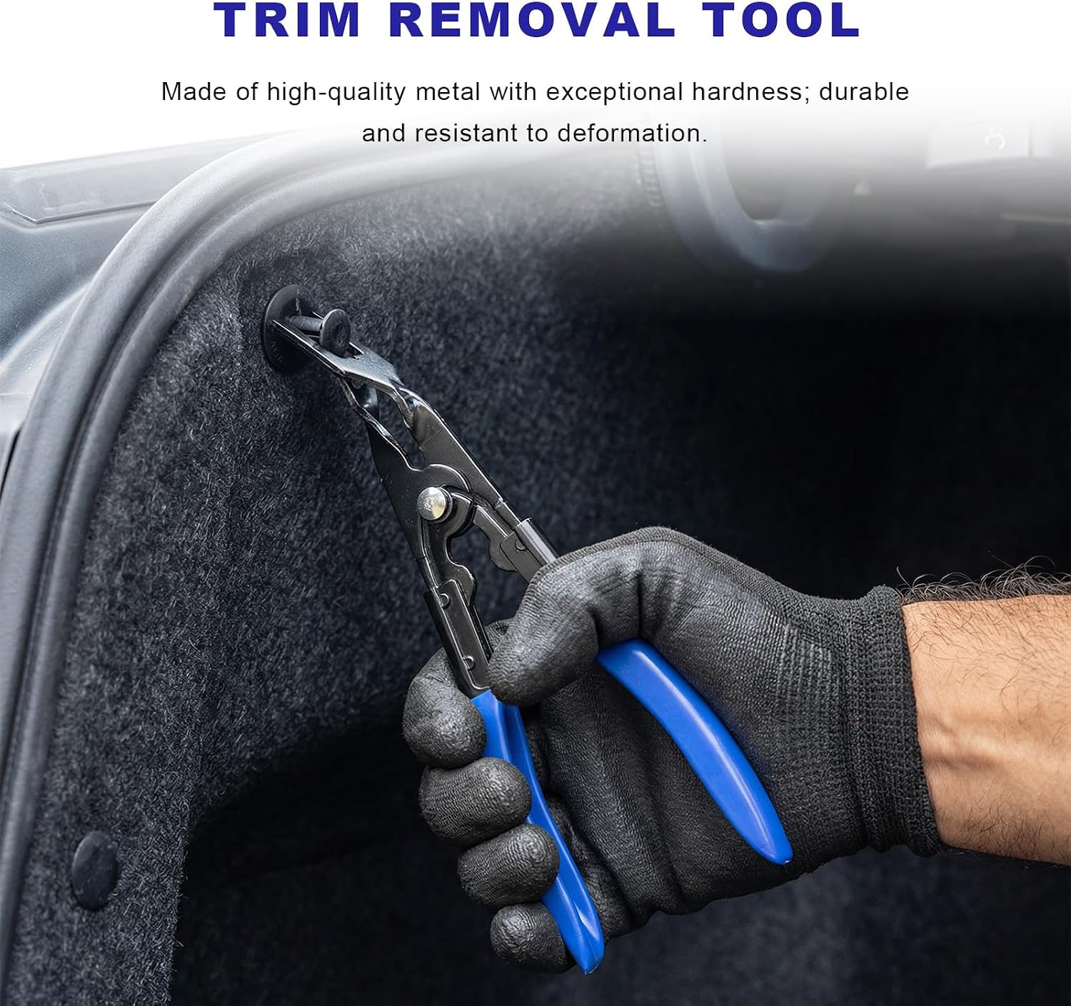 19 PCS Trim Removal Tool Set, Plastic Auto Panel Door Audio Trim Removal Install Tool with Storage Bag, No Scratch Panel Fastener Clips Remover Set, Universal Car Accessories (Blue)