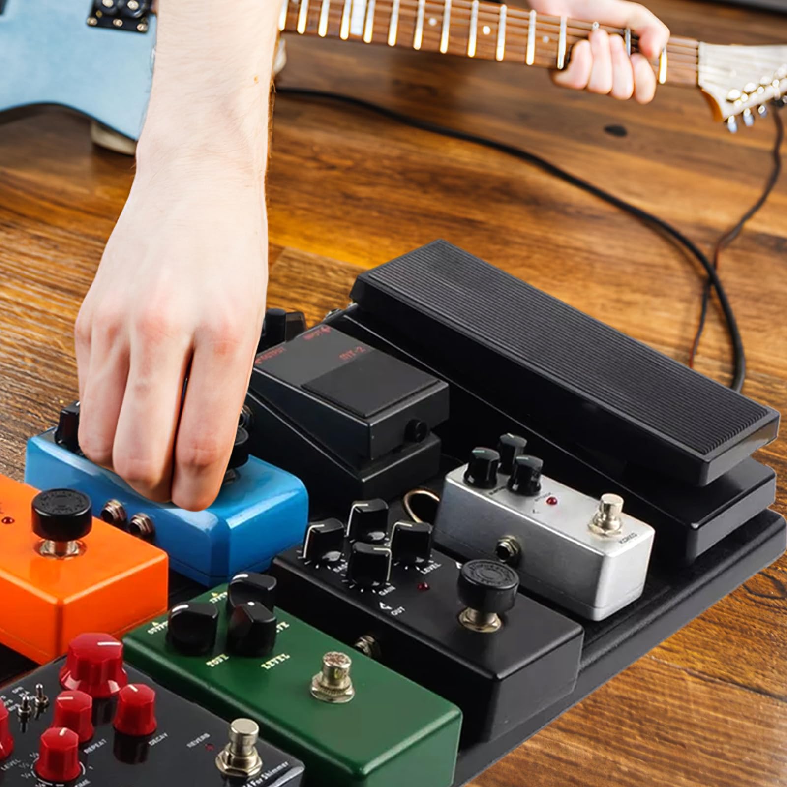 Pedalera de Efectos para Guitarra Eléctrica Montaje Seguro de Pedal, Material Pe Resistente y Diseño Ligero Fácil de Transportar para Músicos en Transporte y Ensayos