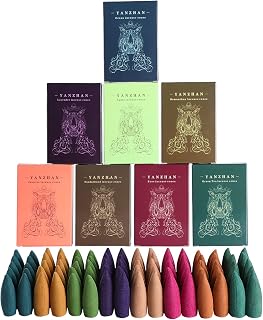 80 Pcs Large Backflow Incense Cones 8 Mixed Natural Scents Sandalwood Rose Green Tea Lavender Osmanthus Jasmine Ocean Apple | Fits All Backflow Incense Burners