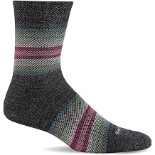 Sockwell Women's Blanket Twill Crew Sock, Charcoal, M/L