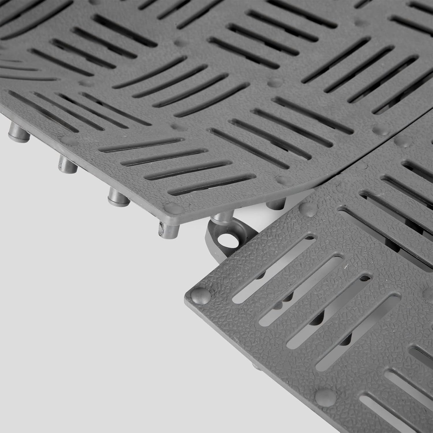 12 Pack 12" x 12" Non-Slip Drainage Mats, Soft PVC Splicing Modular Cushion Mat, Rubber Floor Interlocking Mat for Pool Shower Bath Kitchen Cushion Tiles Bathtub Mats - Waterproof (Gray) - Image 5