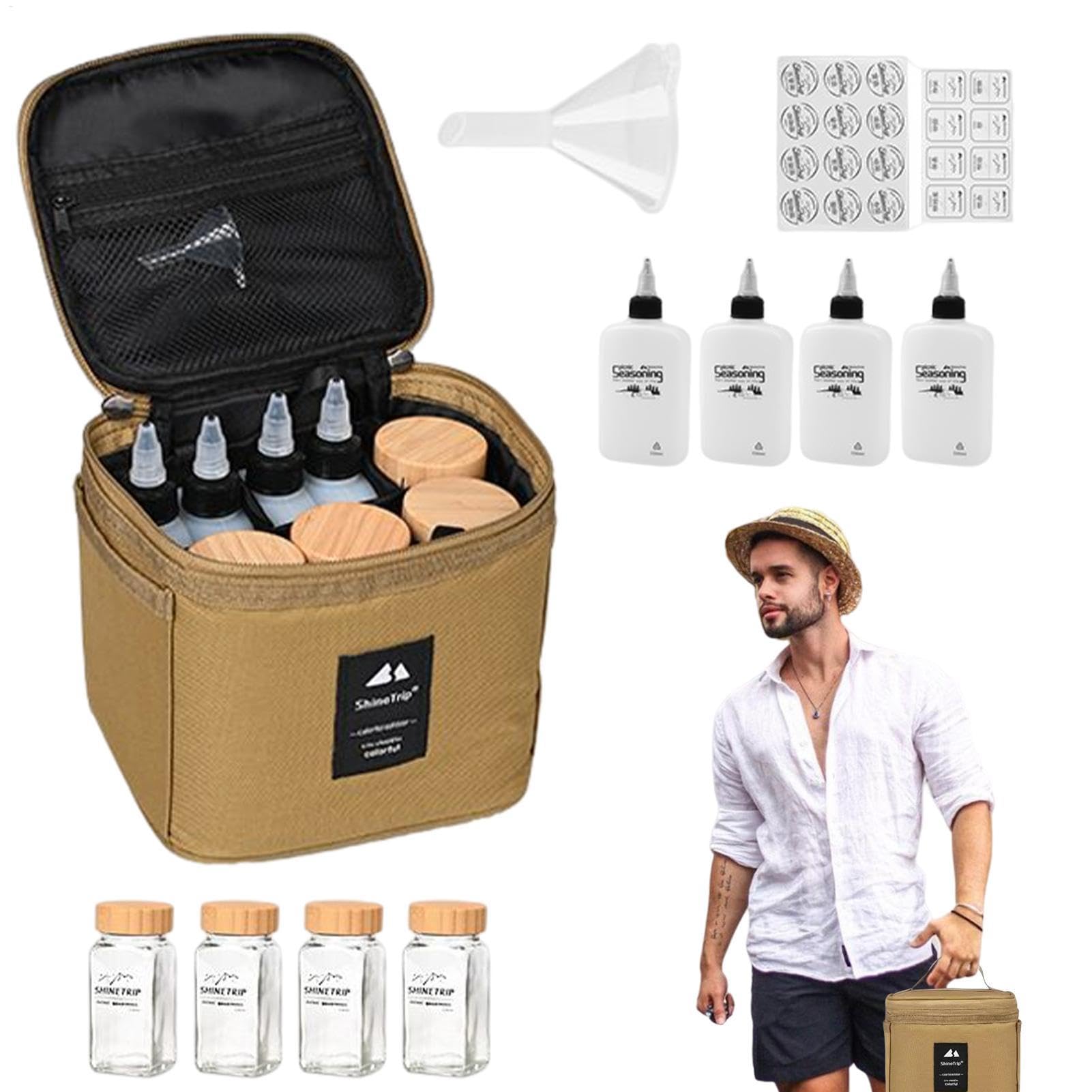 de especias para camping de viaje, tarro de especias con 8 botellas y de