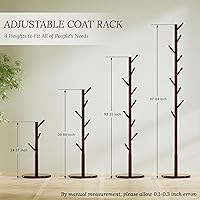 Vista 12 de Perchero de 2 niveles independiente, fácil de montar, 8 ganchos de madera, con almacenamiento de zapatos, resistente, para ahorrar espacio, perchero