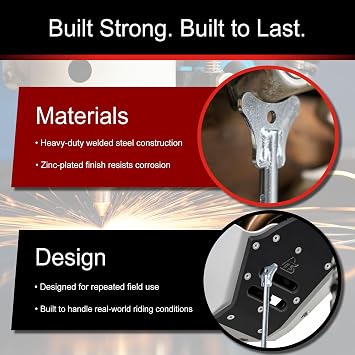 Tusk MotoCrutch Motorcycle Stand Adjustable Kickstand Support (1119 in), Zinc-Plated Heavy-Duty Steel