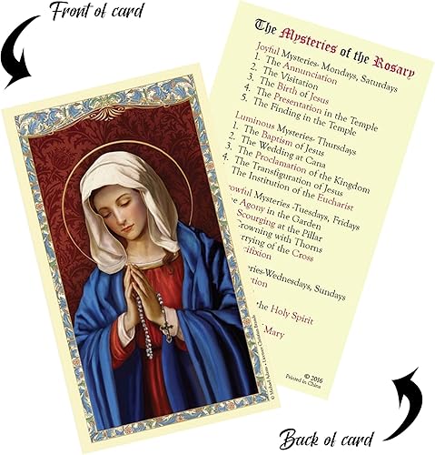 Miniatura 4 de Tarjetas de misterio del rosario, con tarjeta de oración del Señor, 5 tarjetas de oración de misterios de rosario laminadas de doble cara, tarjeta