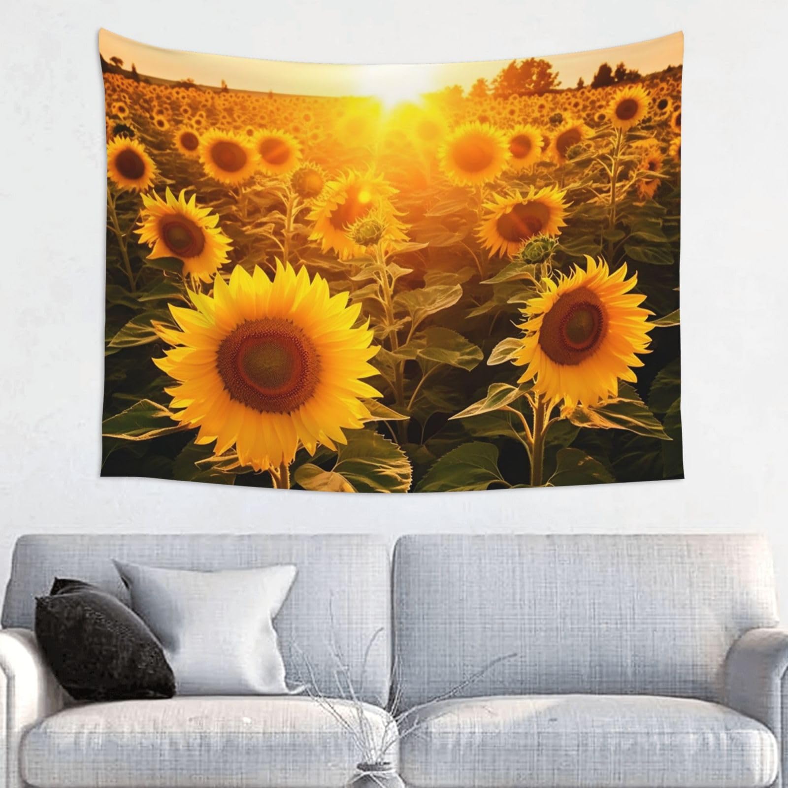 FodPand Sunshine Sunflower Field Tapestry Wall Hanging 29x37in Tapestries Wall Backdrop Room Poster Art Aesthetic Decor For Home Office Bedroom Living Room Dorm