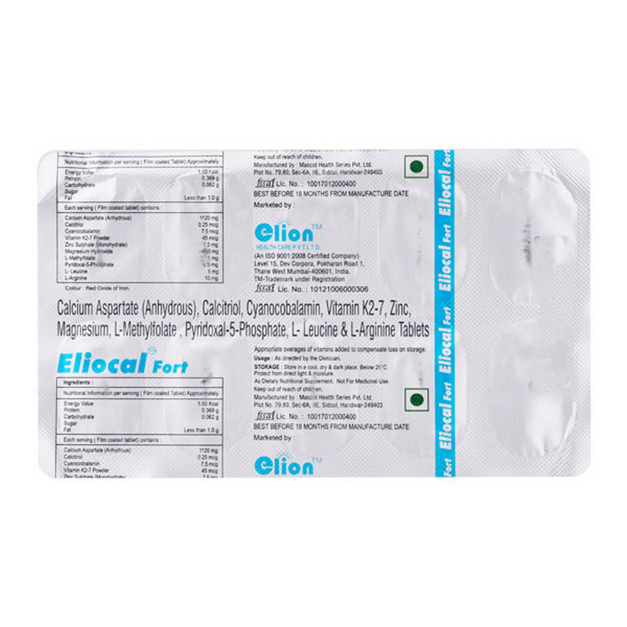 Eliocal Fort - Strip of 10 Tablets