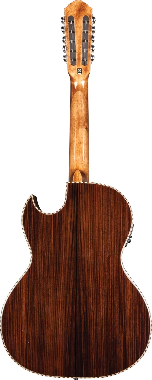 Oscar Schmidt OH32SEQN Acoustic Electric Bajo Quinto with Bag, Quilt Natural