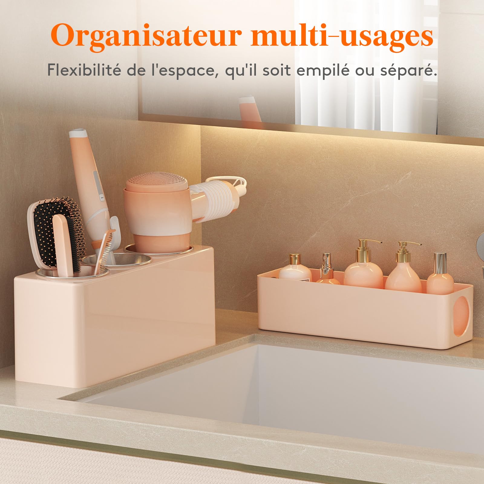 Lifewit Organisateur Sèche-Cheveux Et Fer à Lisser - Support Résistant Chaleur Blanc
