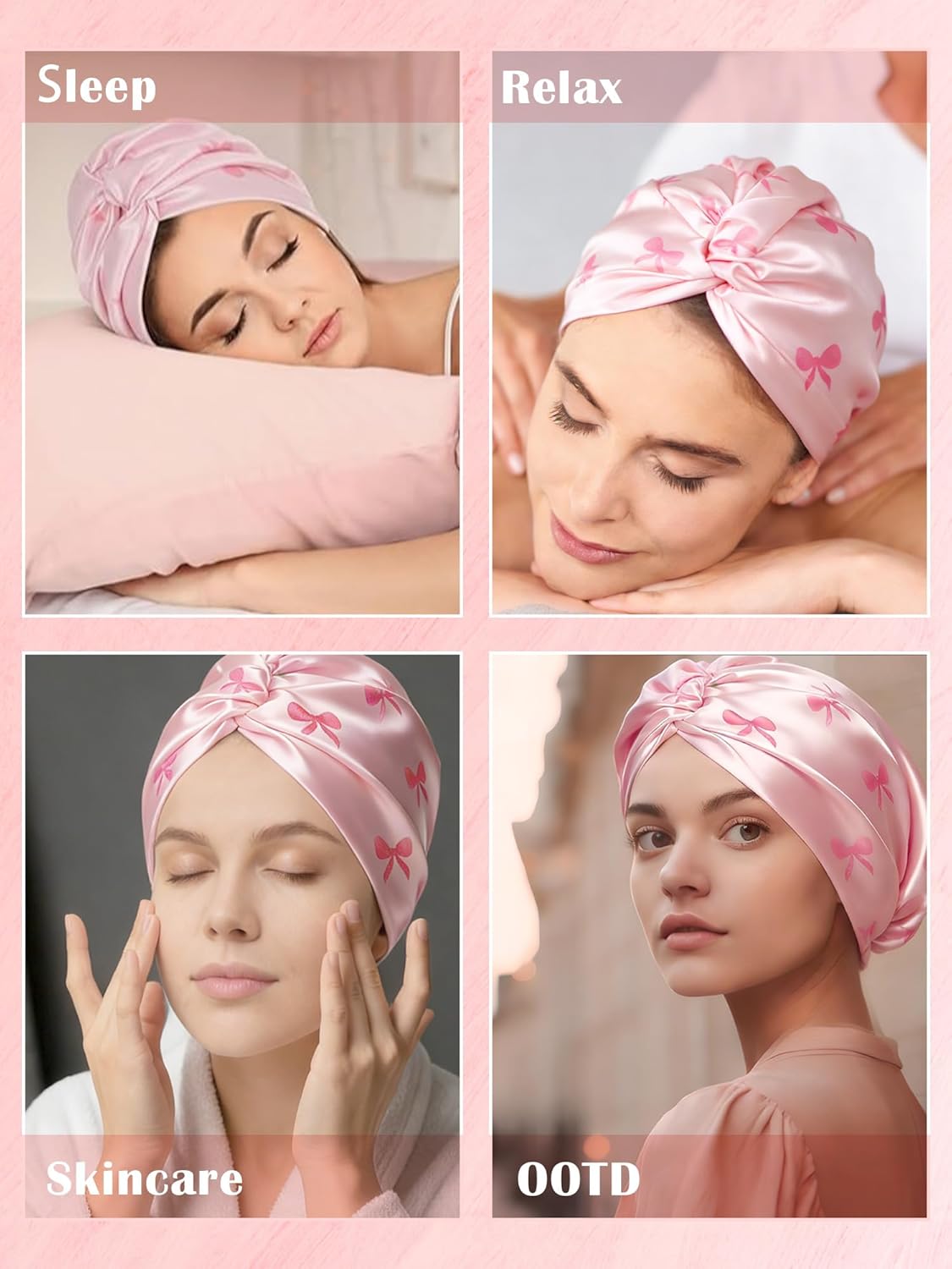 Ramede Silk Bonnet for Sleeping Women Adjustable Satin Coquette Satin Cap Double Hair Bonnet for Curly Braid Straight Hair - Image 5